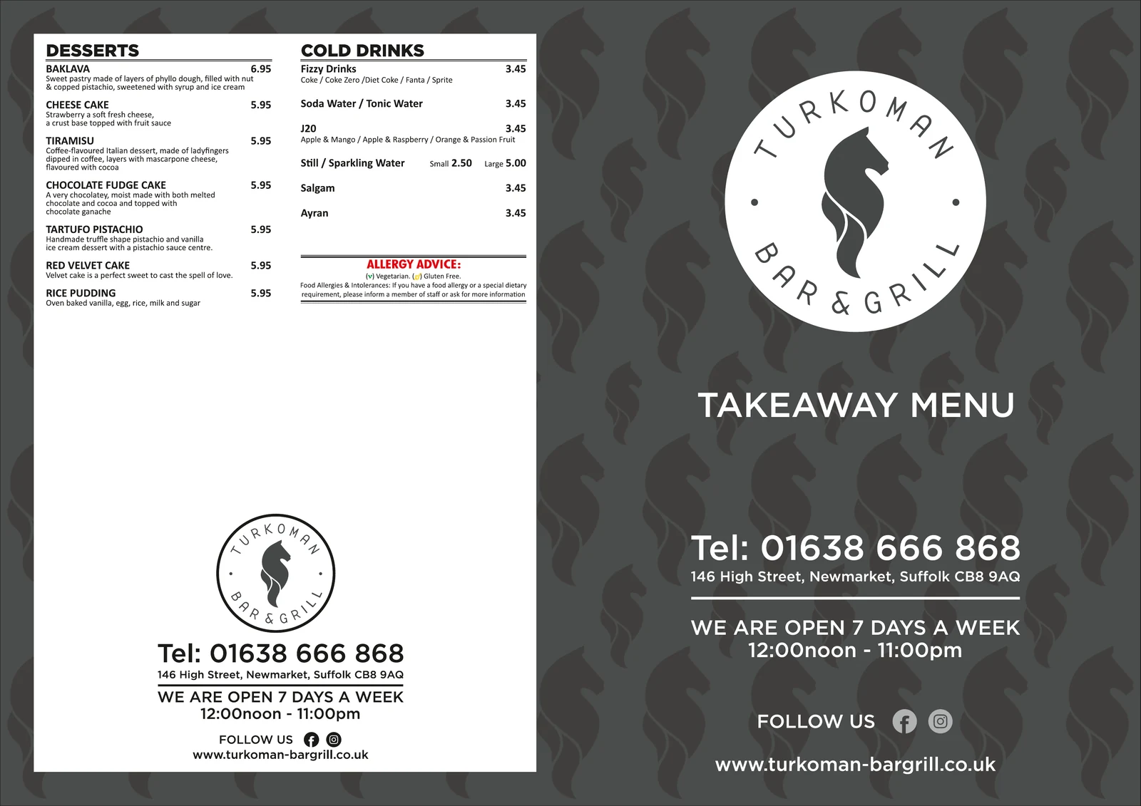 Takeaway Menu, page 1 of 2