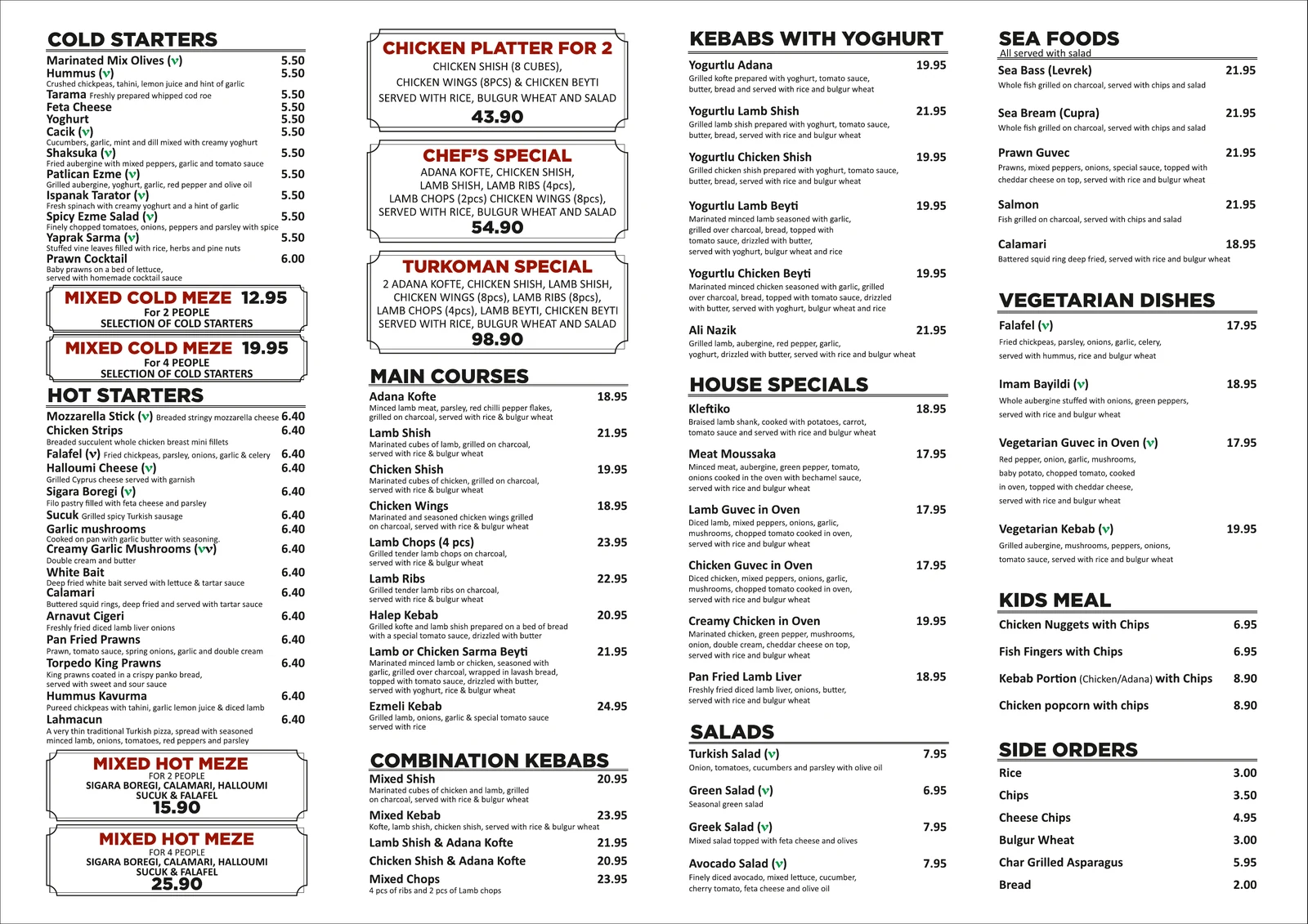 Takeaway Menu, page 2 of 2